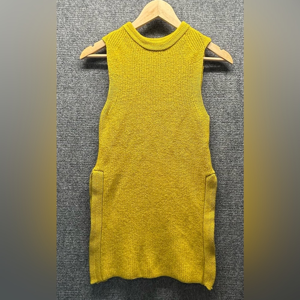 Wilfred Knit Top 100% Wool Mustard Yellow Size Small